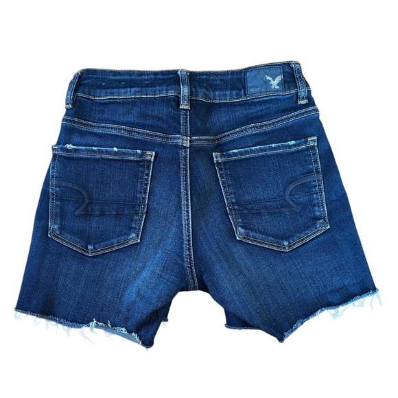 American Eagle Outfitters, Hi-Rise Shortie Jean Short’s, Size 0, Dark Blue - Picture 8 of 9